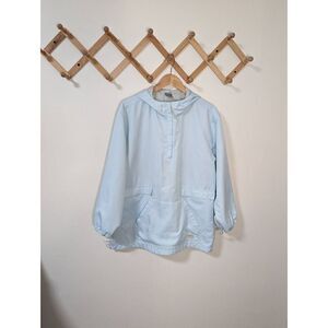 Nike Men's Quarter-Zip Wind Breaker Light Blue Oversized Hooded Jacket - Size M